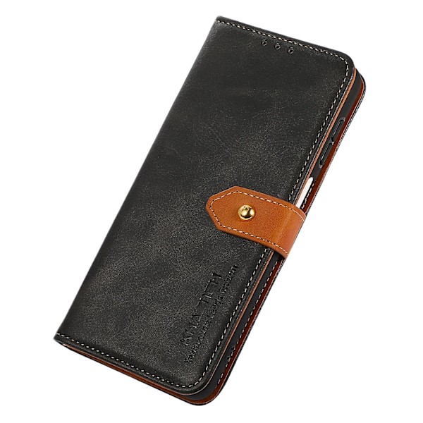 Khazneh For Xiaomi Poco F5 Pro 5g / Redmi K60 Pro 5g / K60 5g Pu Läder Cover Kohud Texture Plånboksställ Case Black
