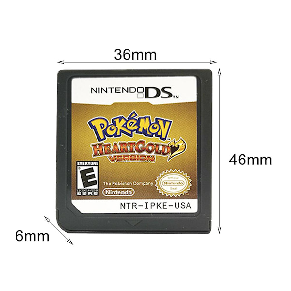 Roligt Spelkort Soul Silver Klassisk Barnpresent Hjärta Guld För 3DS DSi DS Lite NDS Diamond