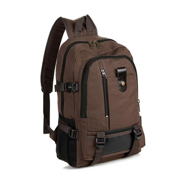 Bärbar ryggsäck för män Resedagssäck Canvas Stor kapacitet förvaringsväska Skolbokväska för brown
