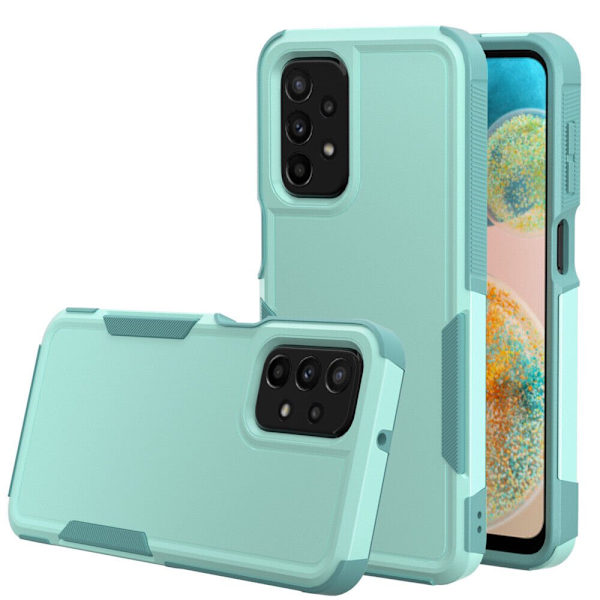 Xhy Samsung Galaxy A23 5G Case med skärmskydd Militärklass Dubbellager Drop Resistant Hållbar för Galaxy A23 5G telefon - Vit Grå lightgreen