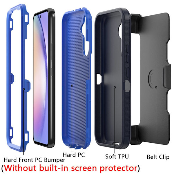 TASHHAR Samsung Galaxy A54 5G case med bältesklämma hölster Militärklass Heavy Duty 3 i 1 Stötsäker rustning Robust Hållbar för Galaxy A54 5G darkblueblue