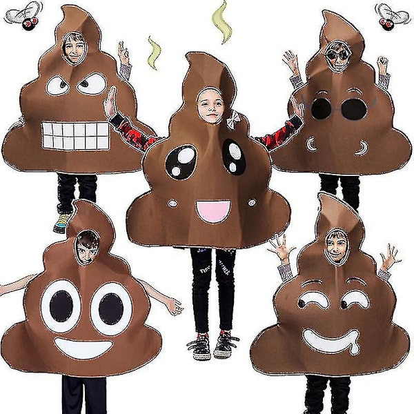 Rolig söt bajs Halloween kostym Cosplay kläder kompatibla med barn Barn Tonåring Pojkar Dress Up Party Ee069