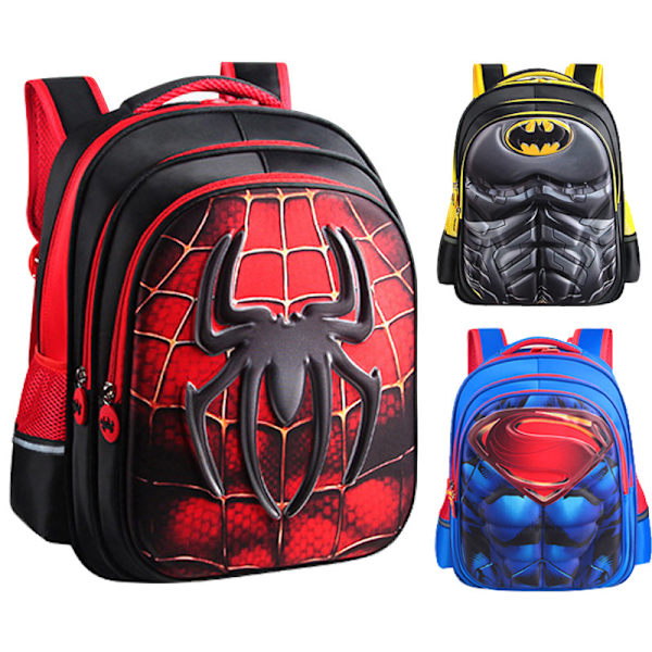 Elementary school tecknad ryggsäck pojke ryggsäck Spider stil liten storlek