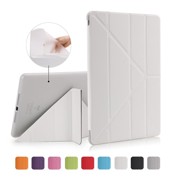 För Ipad 9.7 (2018) / 9.7 (2017) Origami Smart Pu Leather + Tpu Tablet Case White