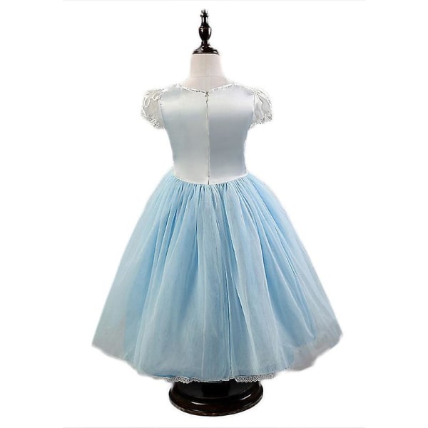 Barn Flickor Cinderella Princess Dress Cape Outfit Cosplay Party Bal Dräkt 5-6 Years Blue