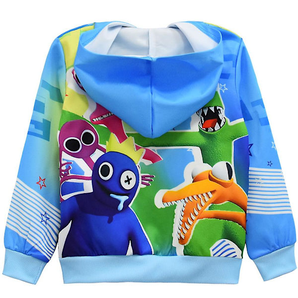 Roblox Rainbow Friends Print Barn Långärmade Luvtröjor Jacka Casual Dragkedja Huvkappa Lösa ytterkläder A 7-8 Years