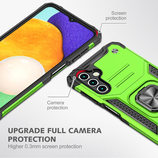 NIFFPD Galaxy A13 Case, Samsung A13 Case Ring Kickstand Hårt PC Mjukt TPU cover för Samsung Galaxy A13 5G Svart green