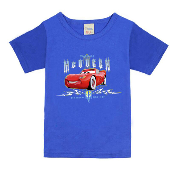Auto Story Bomull Barn T-shirt kunglig blå 150cm