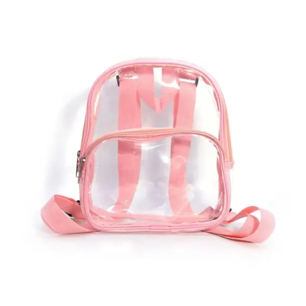 Studentryggsäck Barn Transparent genomskinlig PVC-sportryggsäck med stor kapacitet Pojke Flicka Skolväskor Unisex -bokväska Pink