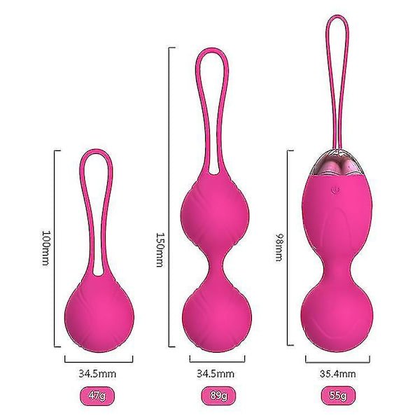 3 kg Balls Device Training Kit för att stärka toning bäckenmuskler ROSE red 3PCS