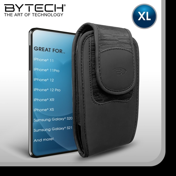 Bytech Extra Large Vertical Universal Smartphone Hölster Case – Kompatibel med iPhone 11/11 Pro/12/12 Pro/XR/XS, Samsung Galaxy S20 Plus/