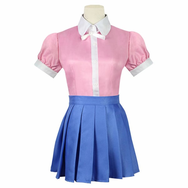 Mikan Tsumiki Cosplay Set Skjorta+kjol+förkläde+rosett Hembiträde Uniform Outfit Set Presenter L