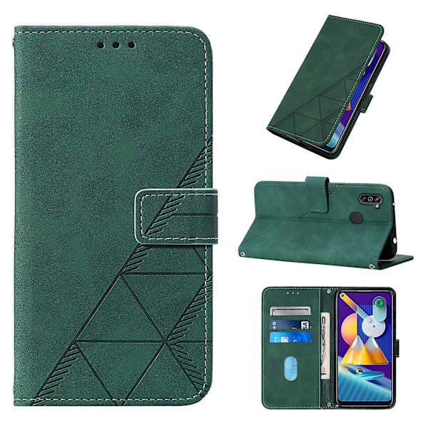 Kompatibel med Samsung Galaxy A11/ M11 case, halsband med korsad halsrem Phone Case Magnetisk cover Green A