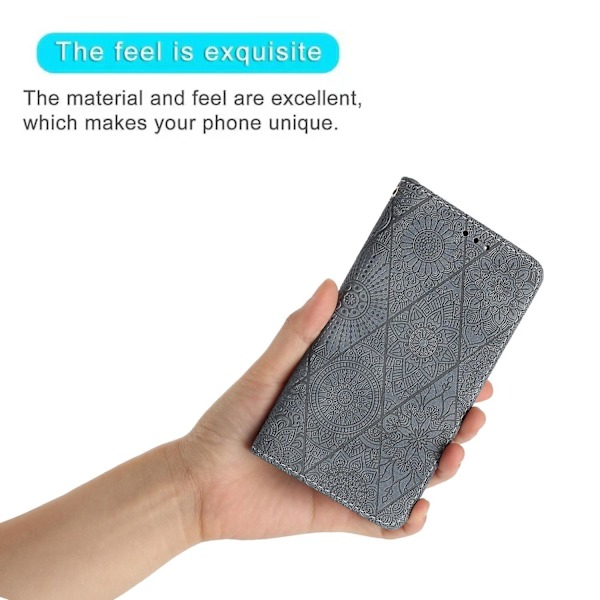 Etniskt präglat case för iPhone 15 Pro Grey