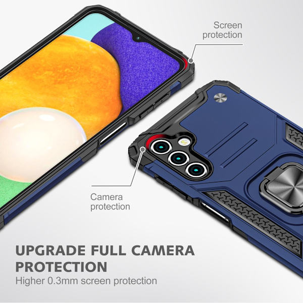NIFFPD Galaxy A13 Case, Samsung A13 Case Ring Kickstand Hårt PC Mjukt TPU cover för Samsung Galaxy A13 5G Svart blue