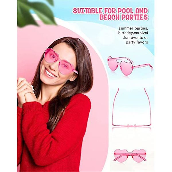 Heart Beautifygae 16st för kvinnor Transparent Heart Haped Beautifygae Buk Fun Beautifygae RED
