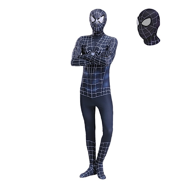 Halloween cos kostym barn jumpsuit huvudbonad kläder miles vuxen man gwine Spider tight man kläder New black lens 170
