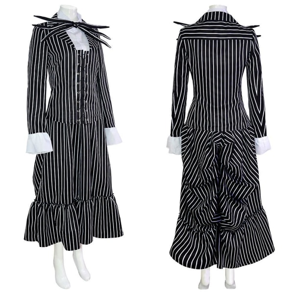 Jack Skellington Cosplay Kostym Pumpkin King Suit Halloween Fancy Dress Karneval Kostym För Vuxna Barn Female 130