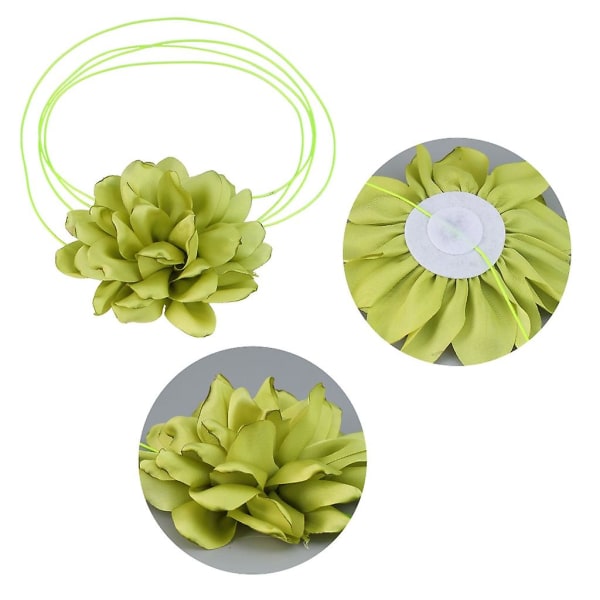 Big Flower Kvinnor Bridal Justerbar Choker Mariage- Smycken Y2k Tillbehör White