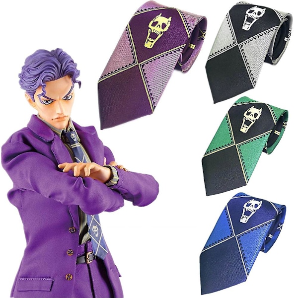 Anime Jojos bisarra äventyr Kira Yoshikage Cosplay Tie Killer Queen Skull Neck Heavens Door Cosplay kostym rekvisita B