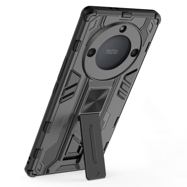 For Honor Magic 5 Lite 5g /x40 5g / X9a 5g Kickstand Phone case Dropsäkert hård PC Mjuk Tpu Hybrid Cover Black