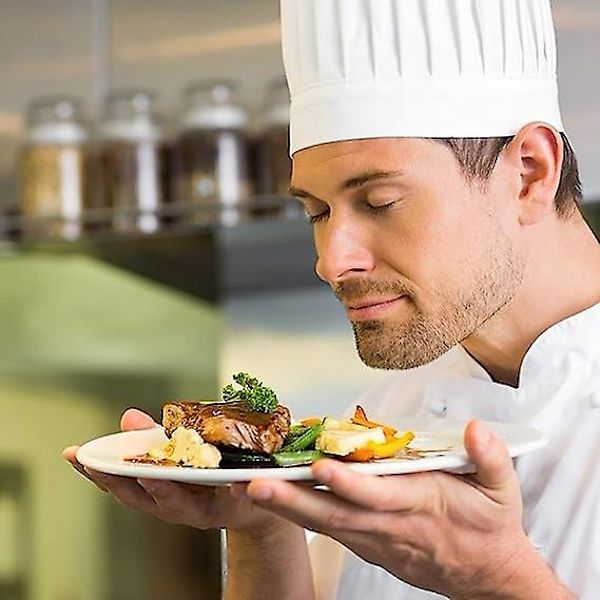 20 st Disponibel Toque Papper Kock Hat Justerbar Vit Toque För Matlagning Kök Restaurang Bistro Bar Justerbar Storlek