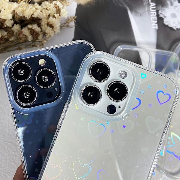 Kompatibel med Iphone 13 Pro Max Case, Klar Laser Glitter Bling Circular Mjuk & Flexibel TPU Och Hård Pc Stötsäker Case För Kvinnor Flickor C Butterfly  Clear