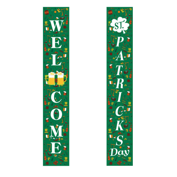 2st/ set Patricks Day dekorationer för ytterdörr Irish Shamrocks dörrgardinhängande banderoller för hem utomhus inomhus väggdekoration 1003