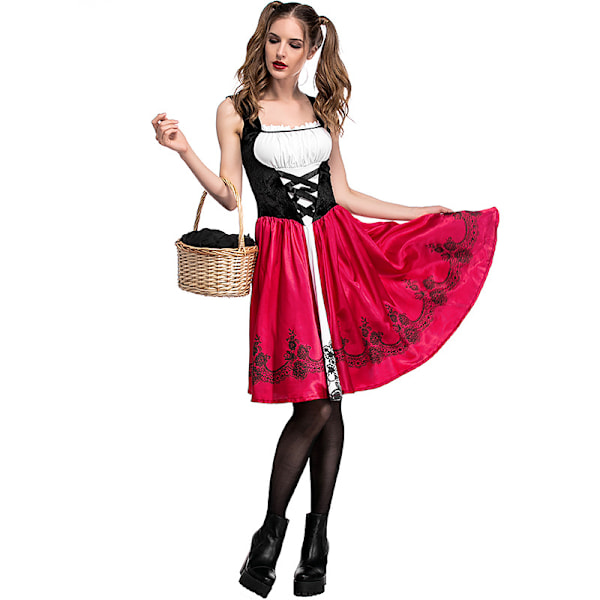 Färg europeisk och amerikansk Halloween Lilla Rödluvan kostym Vuxen cosplay festdräkt europeisk och amerikansk Amazon Rekommenderad Red XXXL