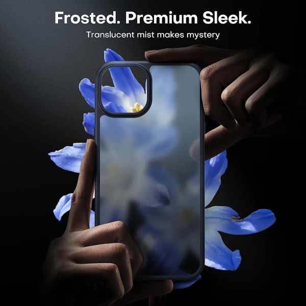 LϟK 3-i-1 för iPhone 13- case/iPhone 14- case, genomskinlig matt baksida med [2X skärmskydd], [falltestad i militärklass] Stötsäker A