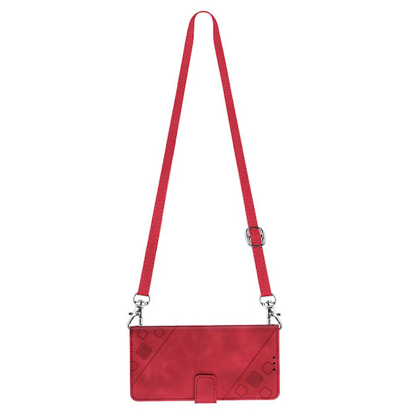Case till Ipod Touch 7 med långhalsband Läder Flip Cover Kompatibel med Ipod Touch 7 Case Red
