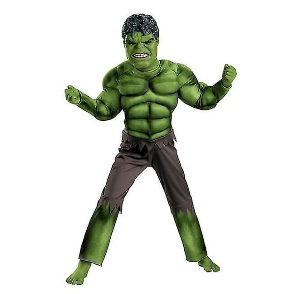 Deluxe Incredible Hulk 3-8 Pojkar Fancy Dress Barn Marvel Avengers Cosplay Kostym M (5-6years)