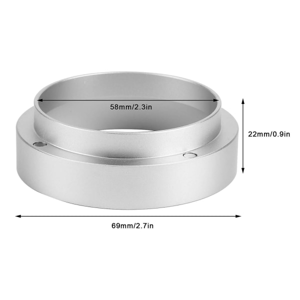 Espresso doseringstratt 51/53/58 mm doseringstratt Aluminium kaffedoseringsring med magnetisk ersättning för kaffemaskin 58MM