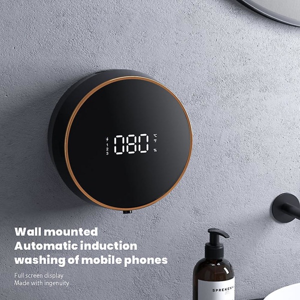 Automatisk skumtvåldispenser Väggmonterad digital displaytvålmaskin Infraröd rörelsesensor Tvålautomat White