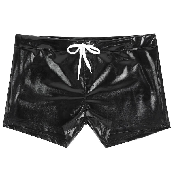 Sliktaa Herrshorts i skinande skinn Black L