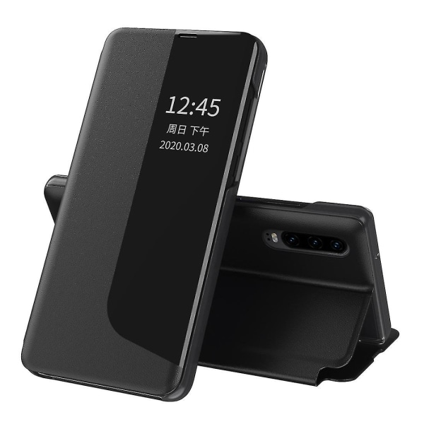 För Huawei P30 Side Display Flip Case Black