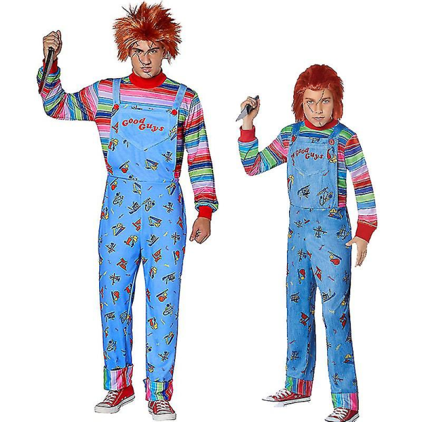 Unisex män vuxen frön av Chucky kostym Barn Chucky Halloween kostym Adult L