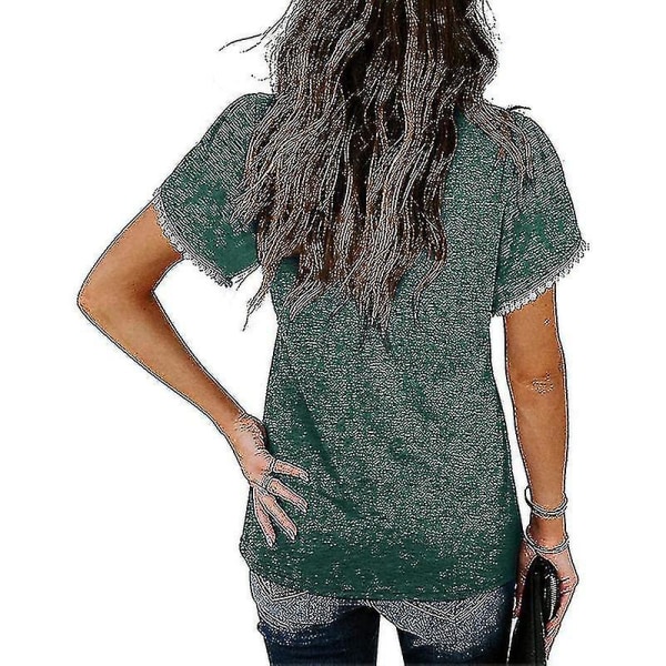 2023 kortärmad t-shirt för kvinnor Casual lös rund halsad topp Mode som andas sommarkläder Nytt Green M