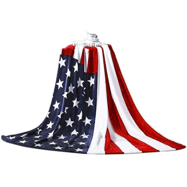 Slängfilt Flanell Mikrofiberfilt Varmt överkast Usa Flag Fleece Resefiltar Soft Touch null none