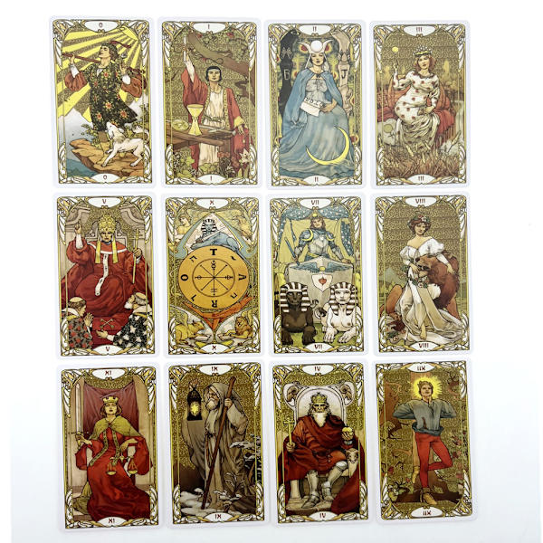 Golden Art Nouveau Oracle Tarot Card  Spådomskort