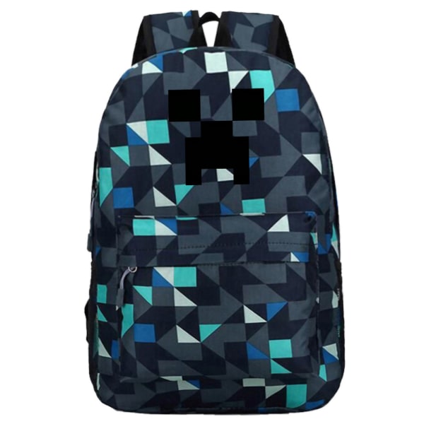 Minecraft ryggsäck student ryggsäck Blå rutnät ~ 1