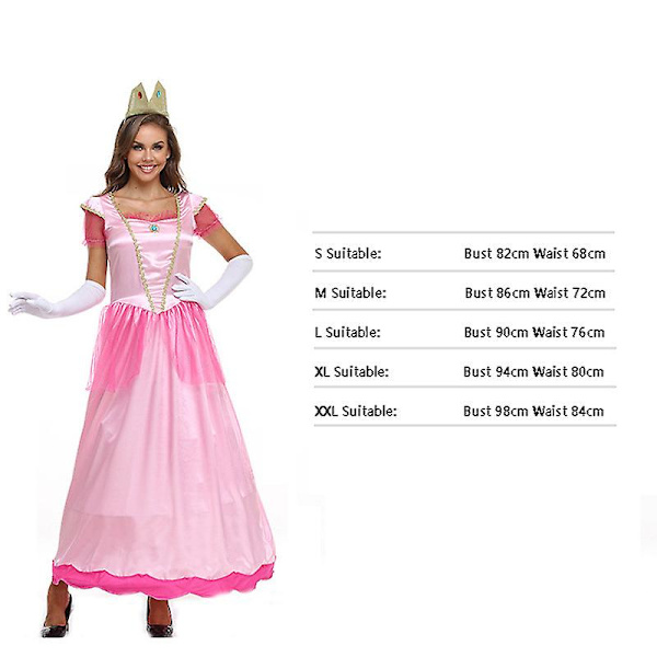 Prinsessdräkt för kvinnor, balklänning för flickprinsessan, Halloweenkostym för vuxen Q4 M