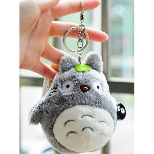 Totoro Doll Ny på Super Kawaii 10cm Min granne Totoro Plysch Mjukleksak Nyckelring Plyschleksaker B0837 Gray 10CM