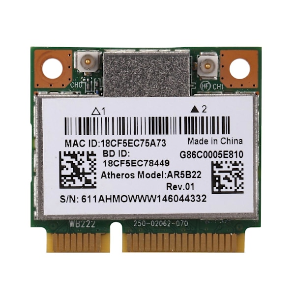 Ar5b22 2,4/5ghz Dual Band Wifi-kort 802.11ac Bluetooth 4.0 trådlöst Wlan-kort för Y400 Y500 Y410p S green  white none