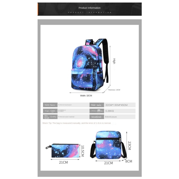 Poppy Play Time High School Ryggsäck Starry Sky Powder F2 The single shoulder bag