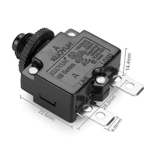 Kuoyuh 88 Series 3a 5a 8a 10a 12a 15a 20a 25a 30a Överbelastningsskydd Switch Motor Miniatyrbrytare med vattentät cap 10a none