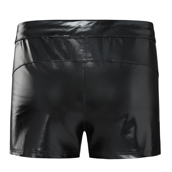 Sliktaa Herrshorts i skinande skinn Black M