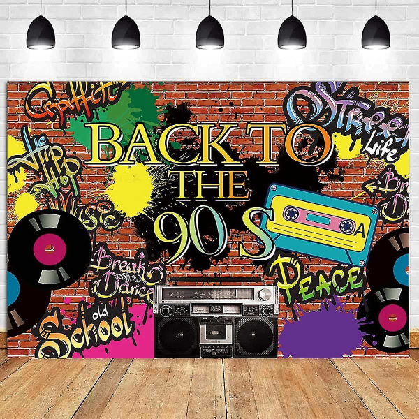 Tillbaka till 90-talet Temafest Bakgrunder Hiphop Graffiti Retro väggdekor Banner Radio Cd Mode Utomhus Människor Inga människor Bakgrund 90-tal Färg Graffiti P null none
