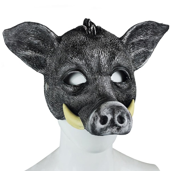 Pu Skum Grisansikte Vildsvinsmasker 3d Djur Cosplay Grishuvud Sexigt rollspel Halloween Cosplay Kostym Tillbehör Festrekvisita black