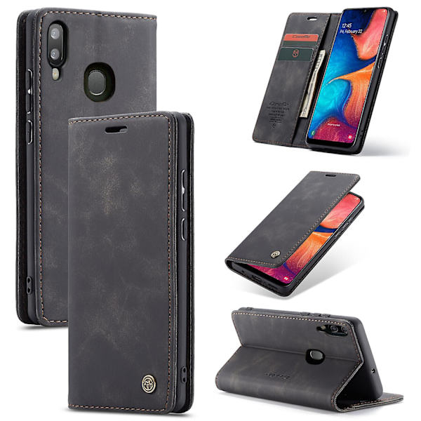 Kompatibel med Samsung Galaxy A30/a20/m01s Case Kortplats Flip Magnetisk Stativ Case För Samsung Galaxy A30/a20/m01s Premium Pu Leather Black